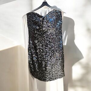 Trixxi size 9 blue and gray sequence dress